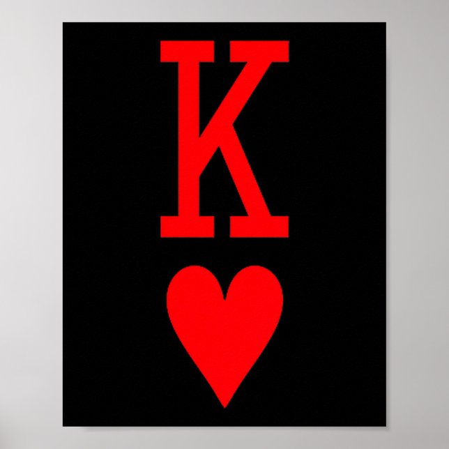 King Of Hearts And Queen Of Hearts Couples Matchin Poster (Front)