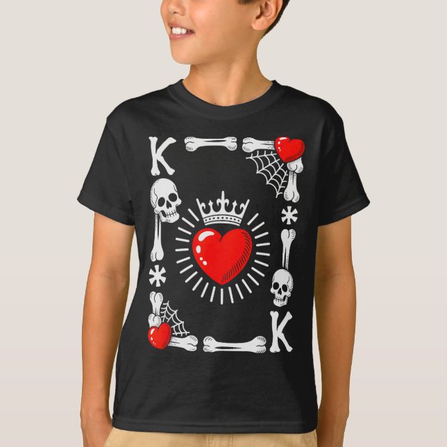 King Of Hearts Card Costume Funny Halloween King O T-Shirt (Front)