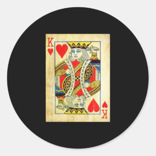 King Of Hearts Card Old Classic Round Sticker