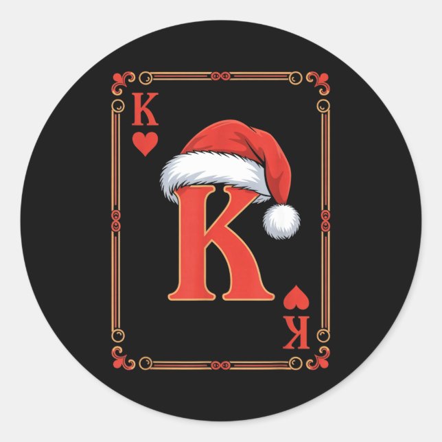 King Of Hearts Christmas Costume Playing Cards Kin Classic Round Sticker (Front)
