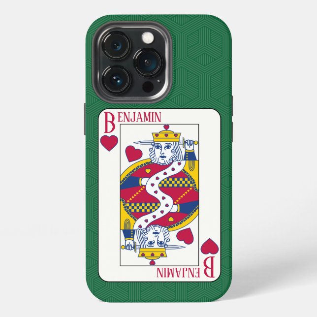 King of Hearts Custom Name Playing Card iPhone Case (Back)