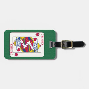 King of Hearts Custom Name Playing Card Luggage Tag