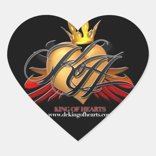 King of Hearts Heart Sticker (Front)