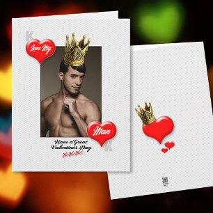 King of Hearts Love My Man Valentine's Day Card