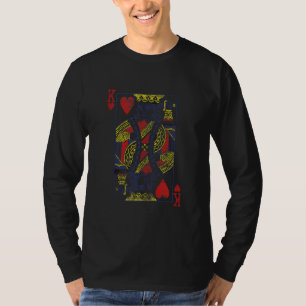 King Of Hearts Playing Card Costume Poker Distress T-Shirt