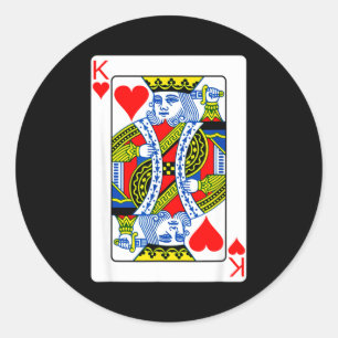 King Of Hearts Playing Card Valentine Costume  Classic Round Sticker