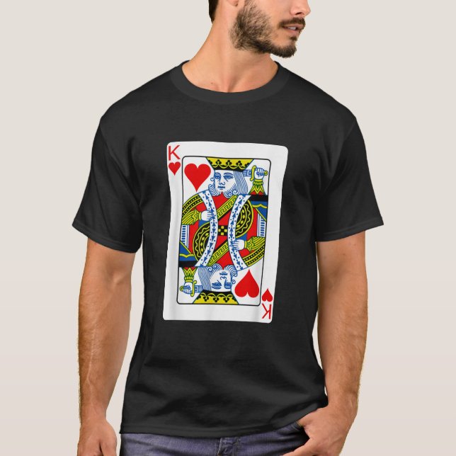 King Of Hearts Playing Card Valentine Costume T-Shirt (Front)