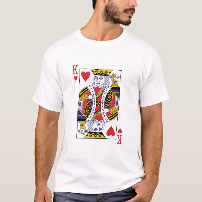King of Hearts Poker Casino Playing Card T-Shirt (Front)
