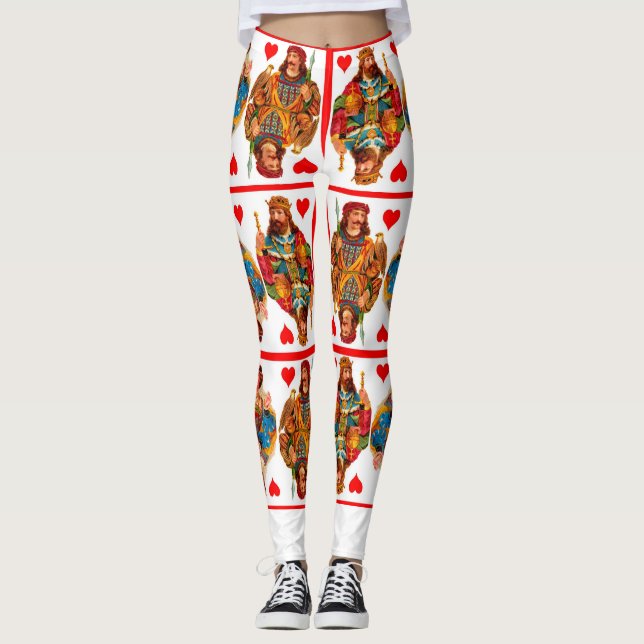 King of Hearts Queen of Hearts Jack of Hearts Leggings (Front)