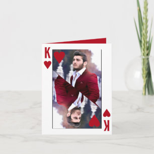 King of Hearts Red White Photo Valentine's Day Card
