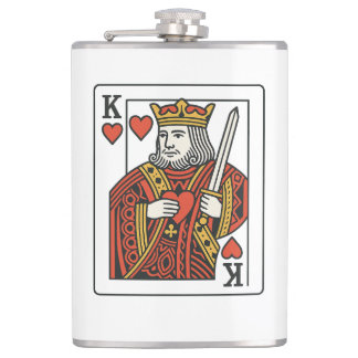 King of Hearts — Regal Red & Gold Hip Flask