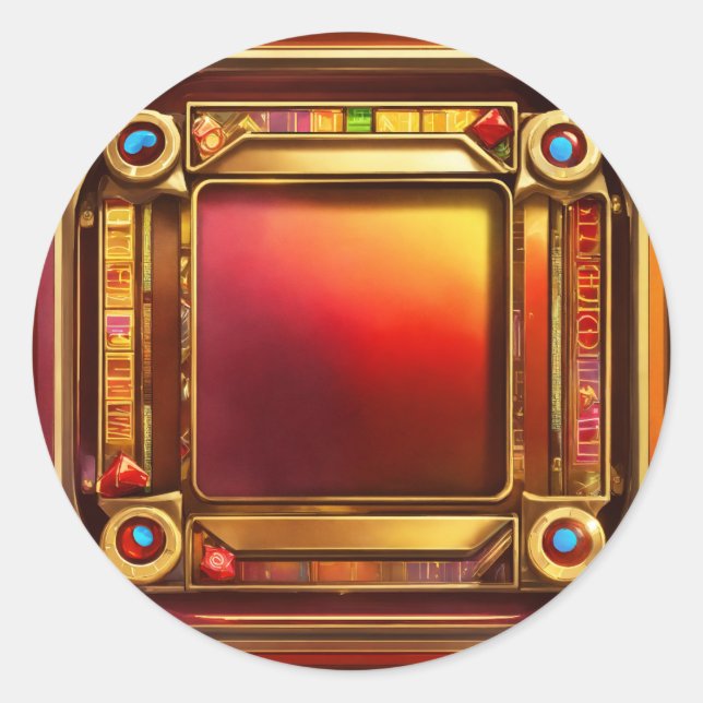 King of Hearts Slot Icon" Classic Round Sticker (Front)