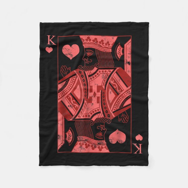 King Of Hearts Valentines Day Cool V-day Couple Ma Fleece Blanket (Front)