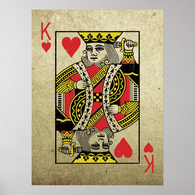 King of Hearts Vintage Style Playing Cards Poster (Front)