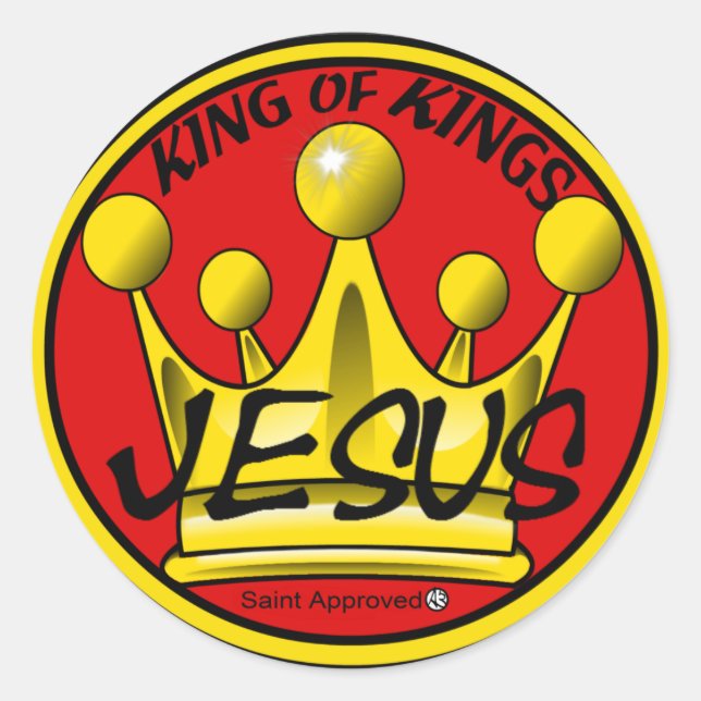 king of kings classic round sticker (Front)