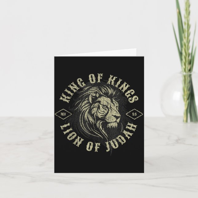 King Of Kings Lion Of Judah Christian Faith Religi Card (Front)