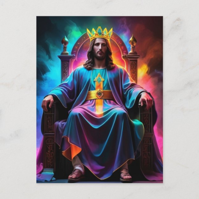 King of Kings on His Throne Postcard (Front)