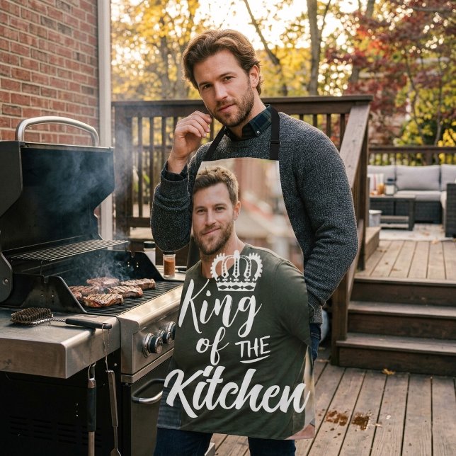 King Of Kitchen Apron - Custom Photo Name Gift (Creator Uploaded)