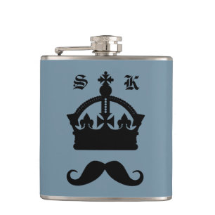 King of Moustaches custom monogram flask