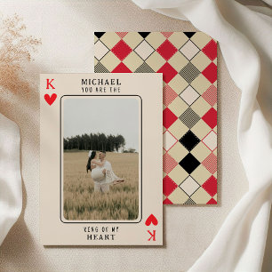 King of My Heart Custom Photo Valentines Holiday Card