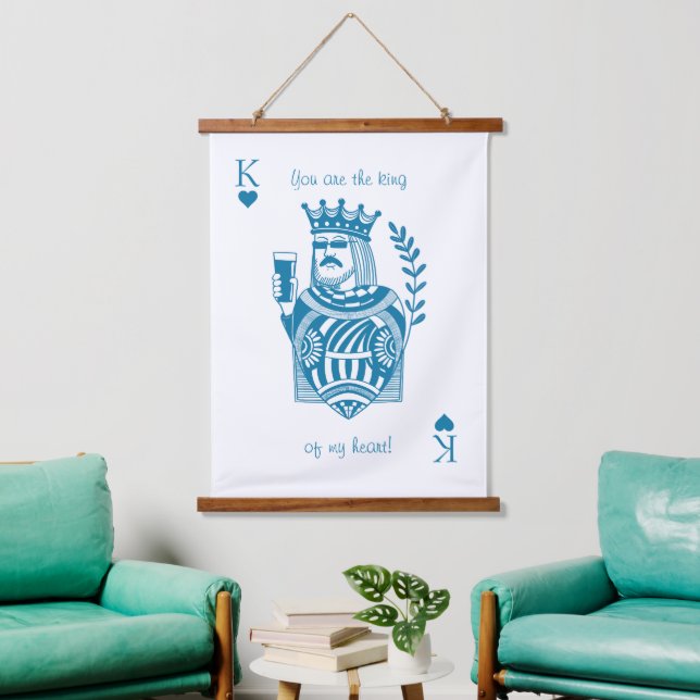 King of My Heart Playing Card  Hanging Tapestry (Living Room)