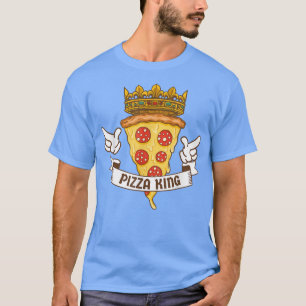 King Of Pizza Funny Illustration Pizza With Crown T-Shirt