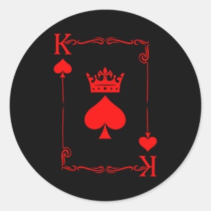 King Of Spade Game Black History Playing Card Men  Classic Round Sticker
