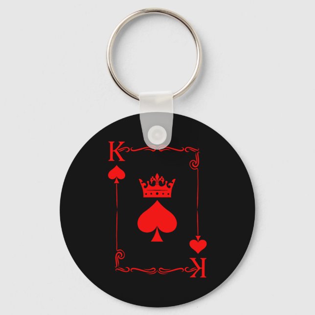 King Of Spade Game Black History Playing Card Men  Key Ring (Front)