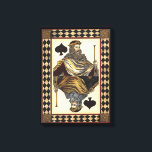 King of Spades Playing Card by Vision Studio Canvas Print<br><div class="desc">Trump your friends with this great painting of the King of Spades by Vision Studio. A cutting a rather royal figure,  he holds a small sceptre and has opened his mouth to issue a royal decree. Place this playing card painting on your wall today!</div>