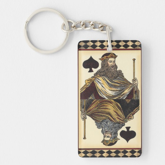 King of Spades Playing Card by Vision Studio Key Ring (Front)