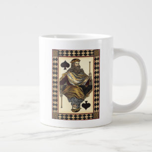 King of Spades Playing Card by Vision Studio Large Coffee Mug