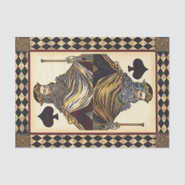 King of Spades Playing Card by Vision Studio Tissue Paper (Front)