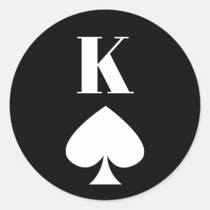 King of Spades - Playing Card Symbol Classic Round Sticker
