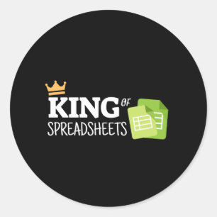 King of spreadsheets classic round sticker