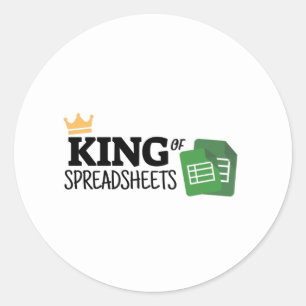 King of spreadsheets classic round sticker