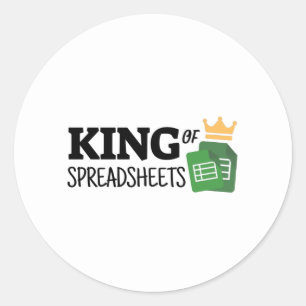 King of spreadsheets classic round sticker