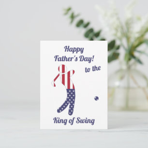 King of Swing   American Flag Golf- Father's Day Postcard
