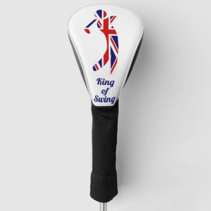 King of Swing   Union Jack Golfer Silhouette Golf Head Cover