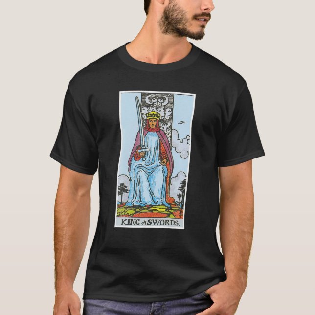 King Of Swords Tarot Card Occult Beliefs Divinatio T-Shirt (Front)