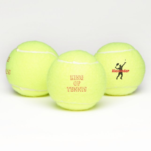 King of tennis personalised  tennis balls (Multi)