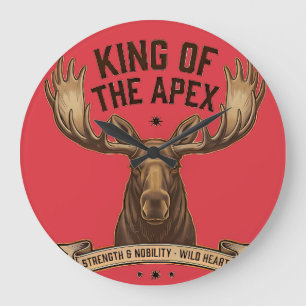 King of the Apex - Vintage American Moose Large Clock