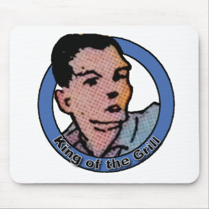 King of the Barbeque Grill Vintage Cartoon Mouse Mat