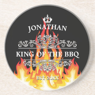 King of The BBQ Black Coaster