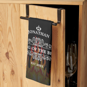 King of The BBQ Black Tea Towel