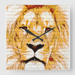 King of the Beasts Square Wall Clock