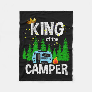 King Of The Camper Camping Travel Trailer Road Tra Fleece Blanket
