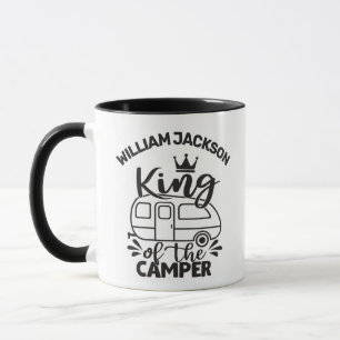 King Of The Camper w/ crown, trailer, custom name Mug
