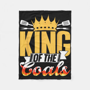 King Of The Coals Grilling Grill Barbecue Meat Bbq Fleece Blanket