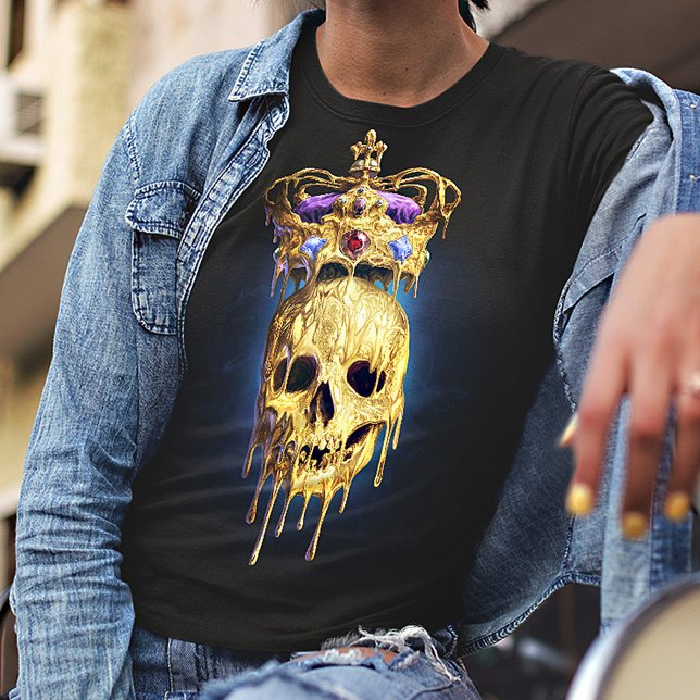 King of the Dead Melting Golden Skull T-Shirt (Creator Uploaded)