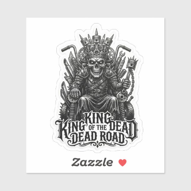 King of the Dead Road Skull Sticker | Dark Biker  (Sheet)